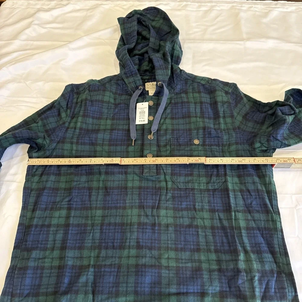L.L. Bean Scotch Plaid Traditional Fit Flannel  Unisex M Blue/Green Pullover